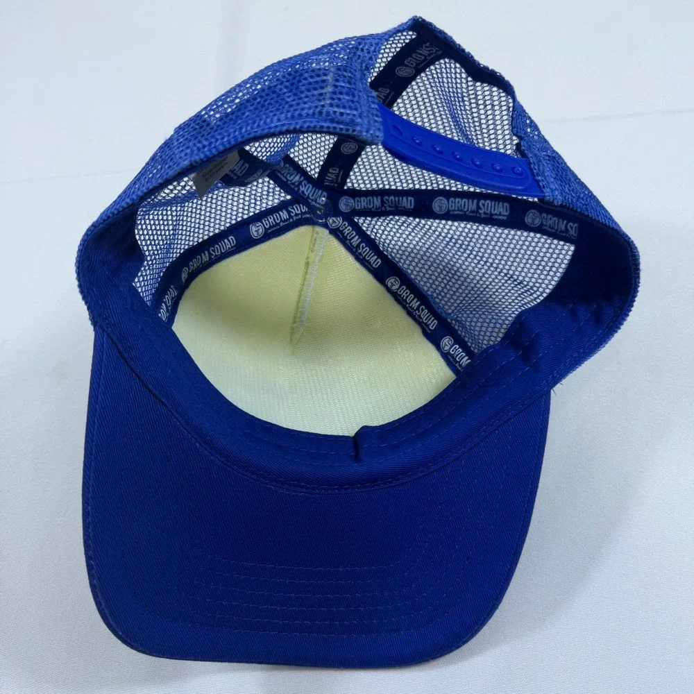 Grom Squad California Republic Bear Sunset Trucker‎ Hat Blue White Snapback Kids